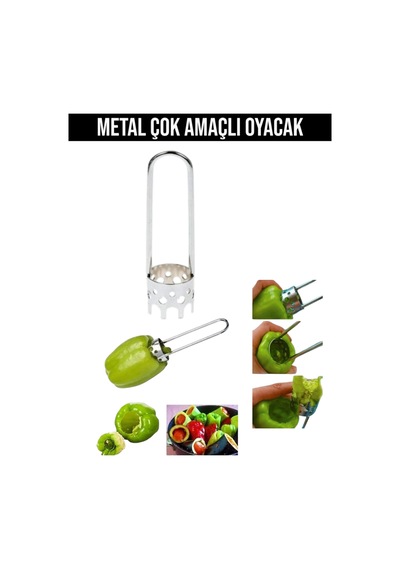 Pratik Dolma Biber Ve Kabak Oyacağı - Çok Amaçlı Pratik Oyacak Gri Diğer