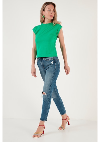 Lela Bisiklet Yaka % 100 Pamuk Basic Bayan T Shirt 5864121 Benetton