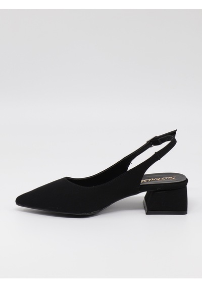 Nesil Shoes Peri 3668 Siyah Saten Kadın Sandalet