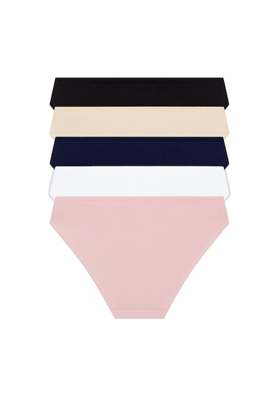 Cottonhill Basic Pamuklu Kadın Bikini Külot 5'li Paket çok Renkli Çok Renkli