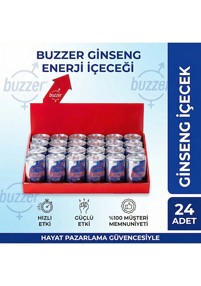Buzzer Ginseng Enerji Içeceği +18 - 24'lü Ekonomik Dev Set