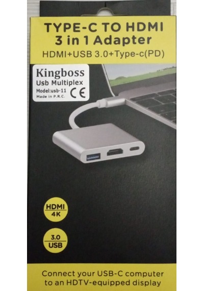 Type-c Hdmı 3 İn 1 Adapter Hdmı Usb 3.0 Çevirici Dönüştürücü Adap