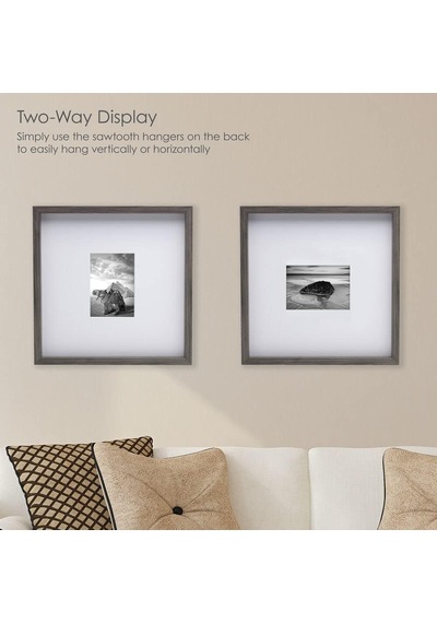 Galeri 5x7 İnç Mat Resim Çerçevesi, 40x40-mat 12x16, Gri