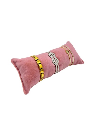 Saat Bileklik Ve Takı Yastığı 20 Cm Pembe Süet Pembe