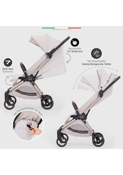 Elele Pilota Premium Kabin Tipi Bebek Arabası Bej