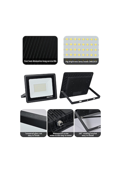 Led Spot Dış Mekan 100 W, Led Projektör 10000 Lm Süper Parlak Led Spot Işık, 6000 K Soğuk Beyaz Ip66 Suya Dayanıklı Dış Mekan Spotu, Arka Bahçe, Garaj Girişi, Kapı, Garaj, Koridor, Bahçe İçin Çok Renkli Led Spot Dış Mekan 100 W, Led Projektör 10000 Lm Süper Parlak Led Spot Işık, 6000 K Soğuk Beyaz Ip66 Suya Dayanıklı Dış Mekan Spotu, Arka Bahçe, Garaj Girişi, Kapı, Garaj, Koridor, Bahçe İçin Çok Renkli