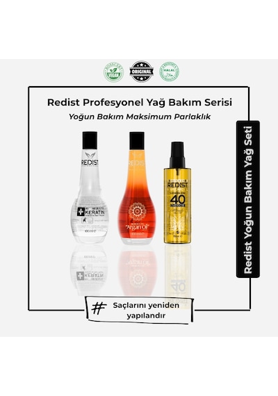 Redist Keratin Yağı 100 ML + Argan Yağı 100 ML+ Redist 40 Yağ 150 ML