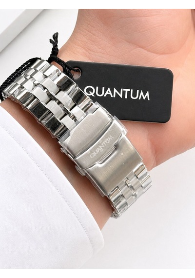 Quantum Sapphire Cam İtalyan Bileklikli 10 Atm Suya Dayanıklı 2 Yıl Garantili Erkek Kol Saati 1008km Gümüş