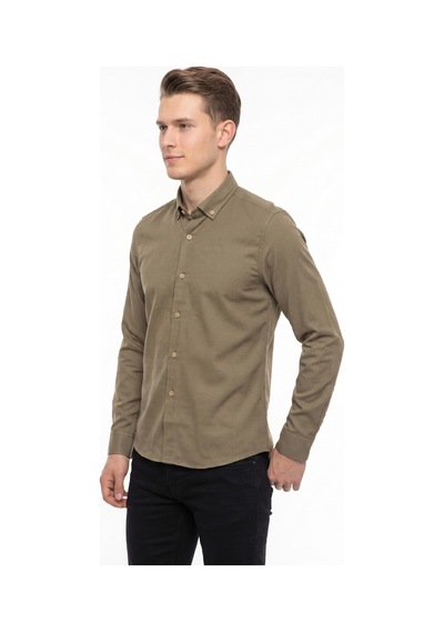 Advante Erkek Spor Slim Fit Uzun Kol Petek Dokulu Gömlek Bgl-st05483 Vizon