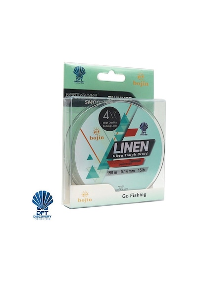 DFT Bojin 4X Linen İp Misina 0.14 mm  150 m  Yeşil