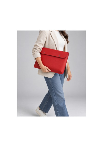 Plush Studıo Flaming Hot Kırmızı Deri Bilgisayar Ve Evrak Çantası 15.6 Inch 40x30 Cm Kırmızı Kırmızı