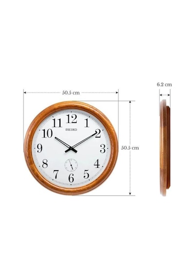 Seiko Clock Qxa155b Büyük Meşe Ahşap Duvar Saati Kahverengi