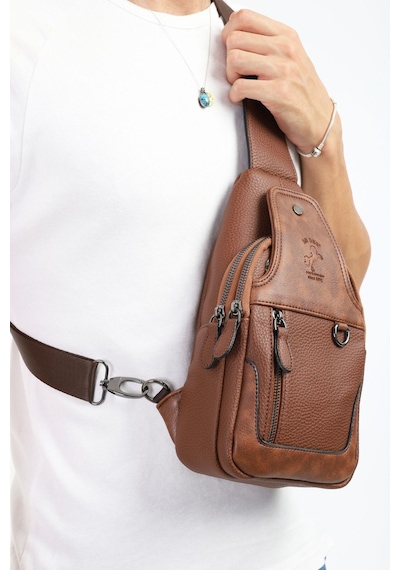 Taba Çok Bölmeli Çapraz Askılı Göğüs Omuz Çantası Bodybag Taba
