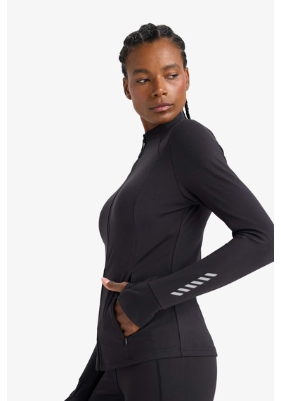 Defacto Defactofit Slim Fit Dar Kesim Dik Yaka Hırka E9676ax25aubk81 Siyah