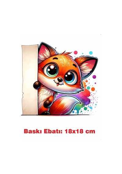 Tilki Ütü İle Yapışan Tekstil Kumaş Tişört Dtf Baskı 3621
