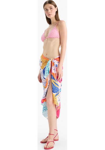 Defacto Regular Fit Desenli Saten Plaj Eteği-fall İn Love B1443ax25hspn219 Pembe