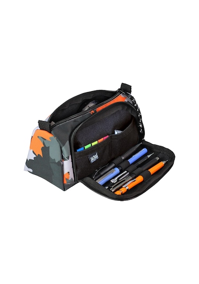 Jacbag Prime Xl-lastik Ayraçlı İki Bölmeli Kalem Kutusu Prime Xl-turuncu Camoflora renkli