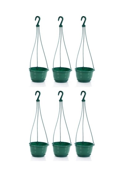 Omnipazar So-sm01 Safir Makrome Askılı Balkon Saksı 1,7 Lt Yeşil 6 Adet