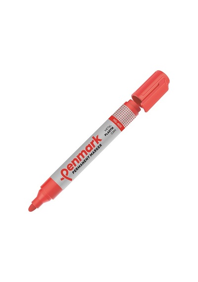 Penmark Markör Permanent Yuvarlak Uç Kırmızı Hs-405 Çok Renkli