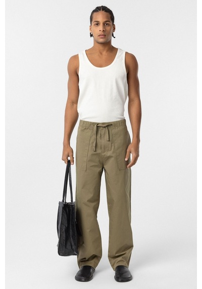 Vamos Baggy Fit Gabardin Pantolon Haki