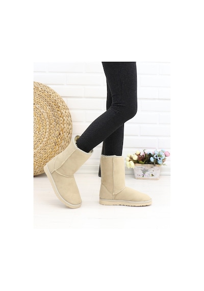 Nesil Shoes Etna Ten Süet Orta Boy Agh Kadın Bot Taba