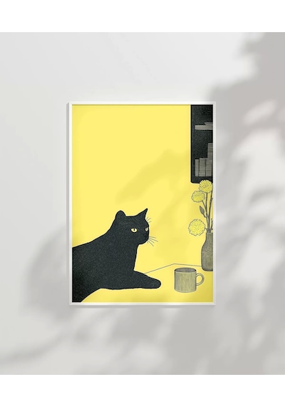 Çerçevesiz Poster Kitaplıkta Sakinlik