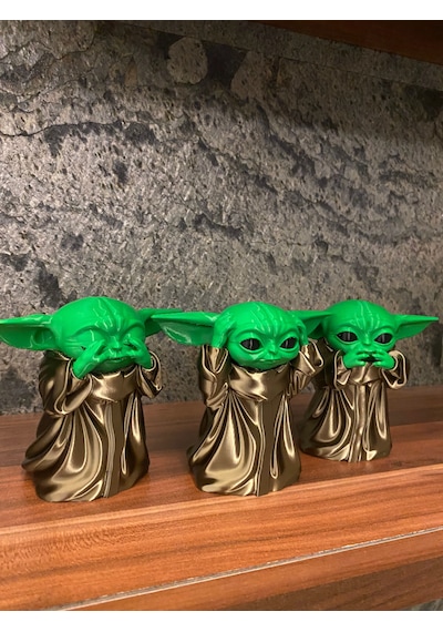 Star Wars Grogu Baby Yoda 10 Cm 3 Boyutlu Baskı Dekoratif Figür Görmedim Duymadım Bilmiyorum
