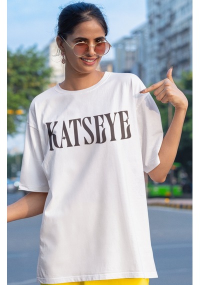 Sevbano Katseye Kpop Müzik Grubu Sırt Baskılı Unisex Oversize Tişört Beyaz