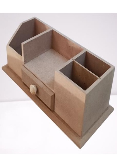 Hobi Adn Dekoratif Kalemlik Tek Çekmece Ahşap Mdf Ham Cnc Kesim Model El Yapım