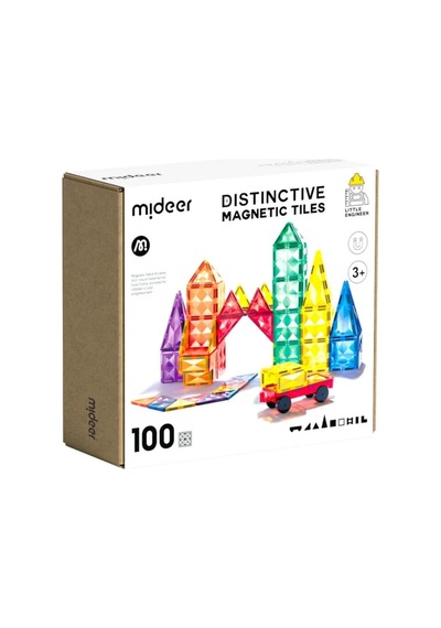 Karın Bölgesier Renkli Magnetic Tiles - 100 Parça