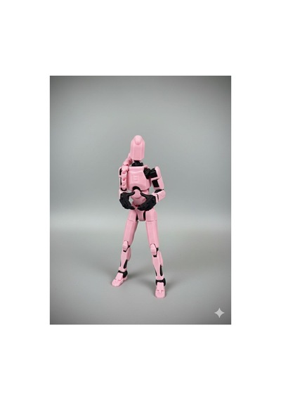 Female Saçlı Pembe Robot Figür Oyuncak Eklemli Aksiyon Modeli