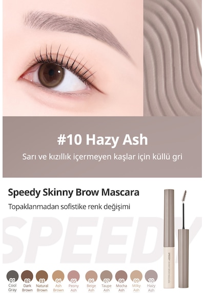 Perıpera Speedy Skinny Brow Mascara 10 Hazy Ash