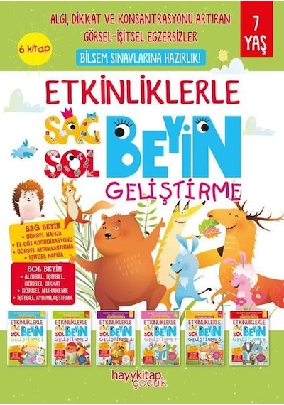 Etkinliklerle Sağ Beyin Sol Beyin Geliştirme 7 Yaş - 6 Kitap Takım - Canan Öztürk - Hayykitap