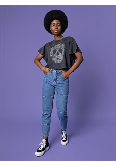 Mom Regular Fit Kadın Pantolon Mavi