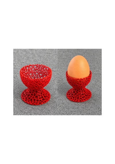 Alvera 3d Collection 6'lı Dekoratif Yumurtalık Seti Modern Tasarım Yumurtalık 3d Baskı Kahvaltılık Yumurta Standı Renk Seçenekli Kırmızı