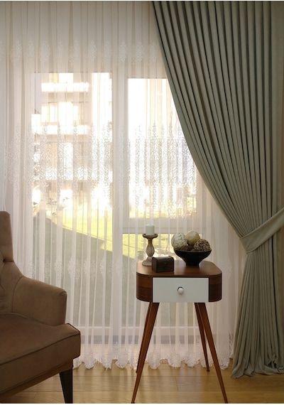 Evdepo Home Taş Rengi Fon Perde Tek Kanat (540345168) Taş