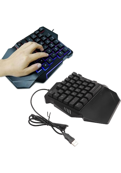 G7 Tek El Kullanım Gaming Oyuncu Usb Kablolu Klavye Rgb Led Işıklı 35 Tuşlu Taşınabilir Mini Oyun Tuş Takımı
