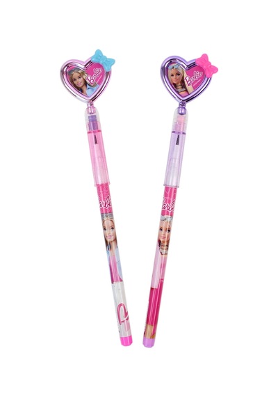 Bakgelal Barbie Lisanslı Silgili Geçmeli Kalem Kalp Başlıklı Figürlü Çocuk Okul Kalemi - 9053880899579 124-Pembe