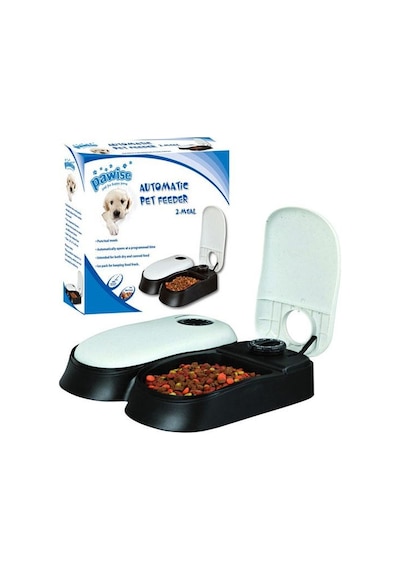 Pawise Zaman Ayarlı Otomatik Kedi Mama Kabı 2 x 300 ML