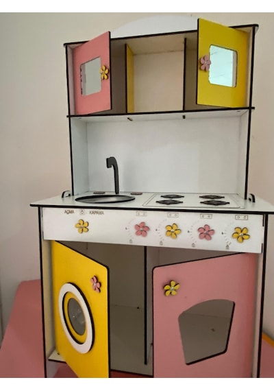 106X60 Yeni Model Ahşap Oyun Mutfak