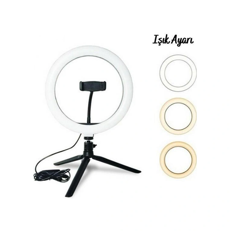 Mcg 8inç 20cm Youtube Instagram Tiktok Selfie Stüdyo Video Fotoğraf Ring Light Tripod Led Halk Renkli