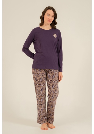 Arnetta Kadın Everyday Is A Fresh Start Mor Uzun Kol Pijama Takım Ar3769-s-v1 Ar3769-s-v1