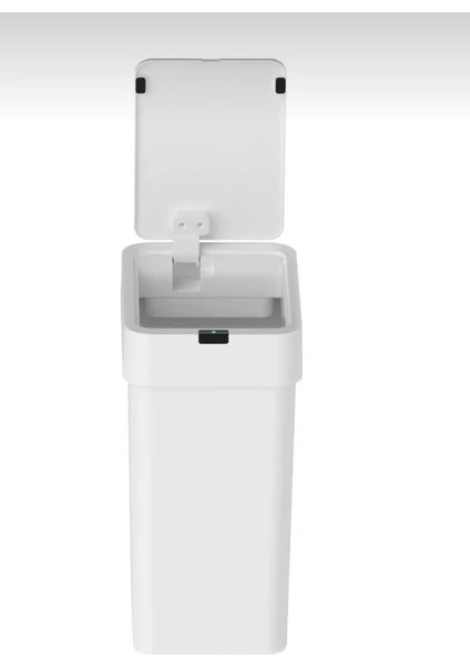 Sensörlü Çöp Kovası 12 Litre Beyaz Kızılötesi Sensörlü Otomatik Kapak Sessiz, Antibakteriyel Beyaz