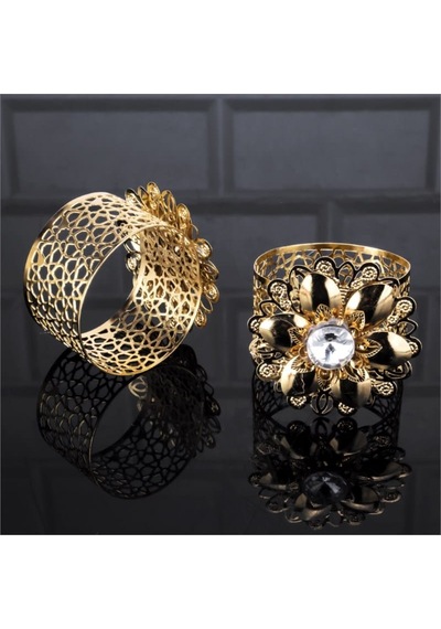 Peçete Halkası Metal 2'li Gold Batu Model Altın
