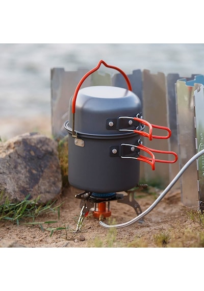 Naturehike 4ın1 Ultralight 2-3 Kişilik Kamp Yemek Pişirme Seti Koyu Gri