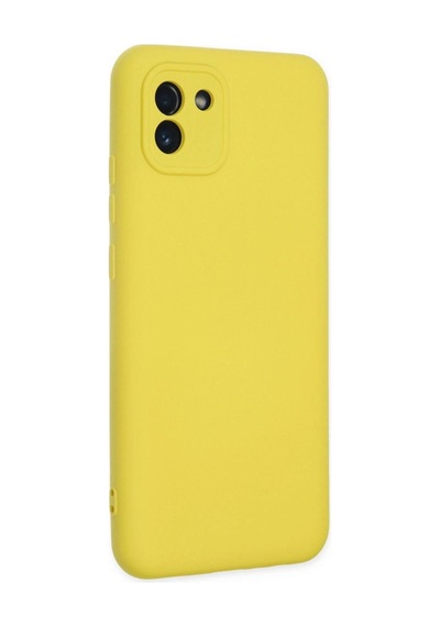 Galaxy Uyumlu - A03 Kılıf Nano İçi Kadife Silikon - Sarı