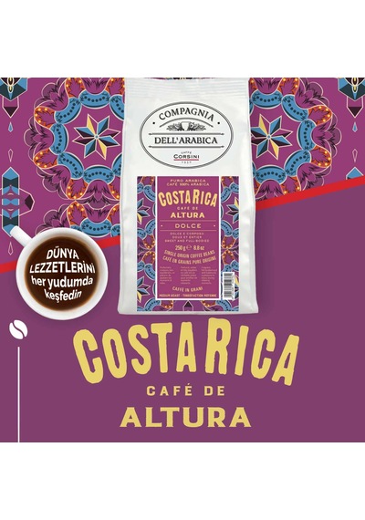 Caffe Corsini Kosta Rika Altura %100 Arabica Çekirdek Kahve 250 G
