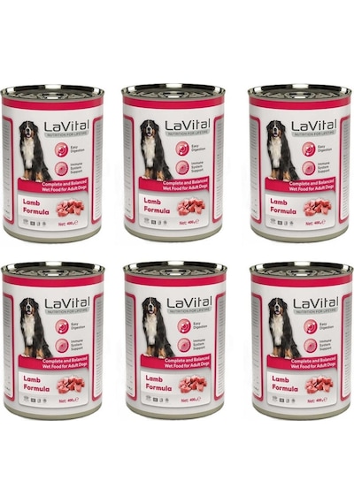 La Vital Kuzu Etli Yetişkin Köpek Konservesi 6 x 400 G