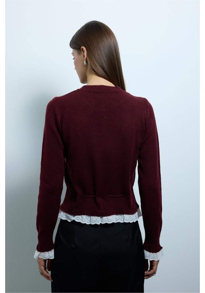 Defacto Slım Fıt Hırka G9990ax26spbr115 Bordo-br115