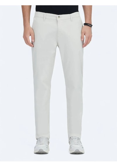 Kip Taş Düz Dokuma Jogging Fit Casual Pamuk Karışımlı Pantolon Taş